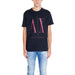 Black t-shirt with pink AX Armani Exchange logo on the front from Armani Exchange Men T-Shirt