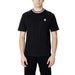 Fila Men T-Shirt Black with White-Trimmed Collar and Small F Logo on Chest