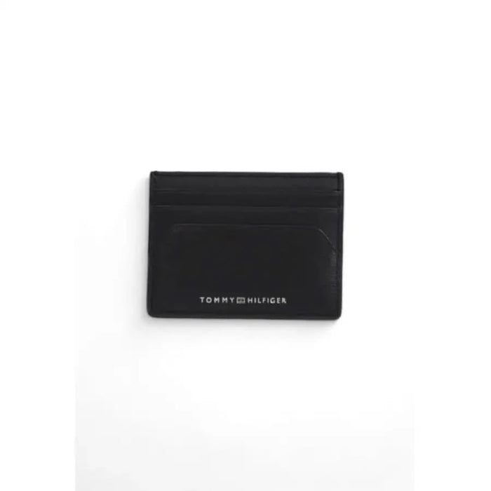 Black Tommy Hilfiger card holder with multiple slots, part of the Tommy Hilfiger Men Wallet collection