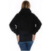 Ellesse Women Sweatshirts - Black turtleneck sweater worn by a person facing away from the camera