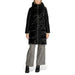 Black velvet puffer coat with high collar and full-length zipper from Cleré Women Jacket