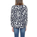 Black and white floral print long-sleeved top paired with blue jeans from Street One