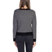 Black and white geometric patterned cardigan with ribbed trim, back view from Vero Moda