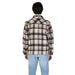 Black and white plaid flannel jacket paired with light blue jeans from Gas Men Shirt