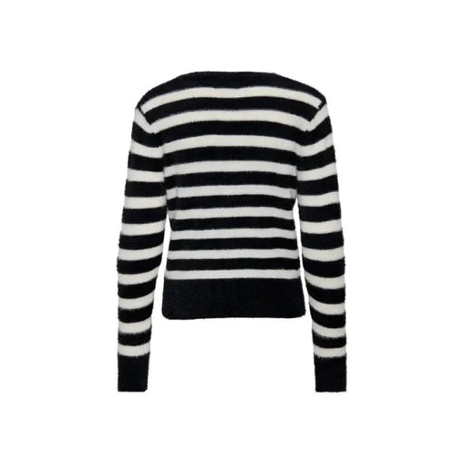 Black and white striped long-sleeved sweater from Only Women Knitwear collection