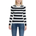 Black and white striped long-sleeved sweater with blue jeans - Only Women Knitwear