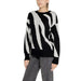 Black and white zebra-striped long sleeve sweater by Vero Moda for women