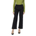 Black wide-leg dress pants with decorative buttons at the hip from Street One Women’s Trousers