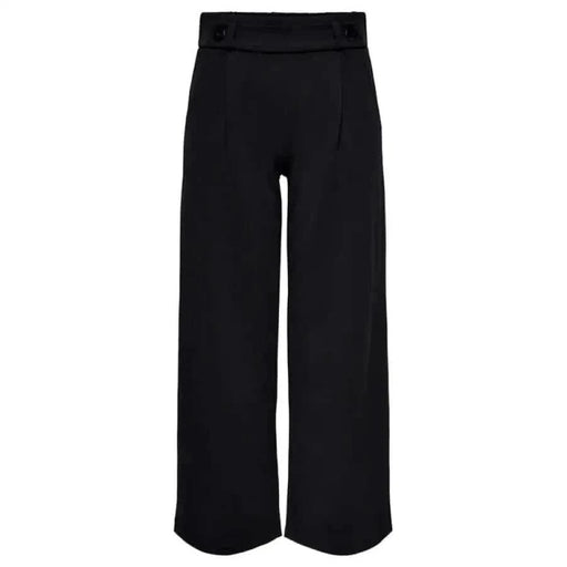 Black high-waist wide-leg trousers with decorative buttons by Jacqueline De Yong Women