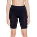 Vero Moda women’s black form-fitting cycling shorts on lower body