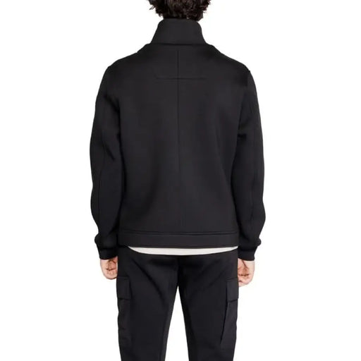 Black zip-up jacket for men by Antony Morato displayed from the back