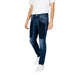 Blue patchwork denim jeans with contrasting panels from Jeckerson Men Jeans collection