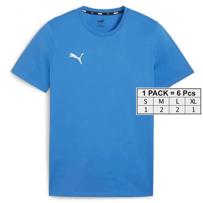 Blue Puma t-shirt with white logo on chest, available in Puma Men T-Shirt collection