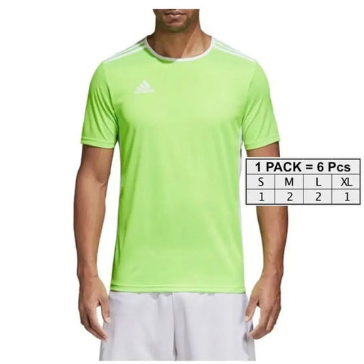 Bright green Adidas athletic t-shirt with white trim from the Adidas Men T-Shirt collection