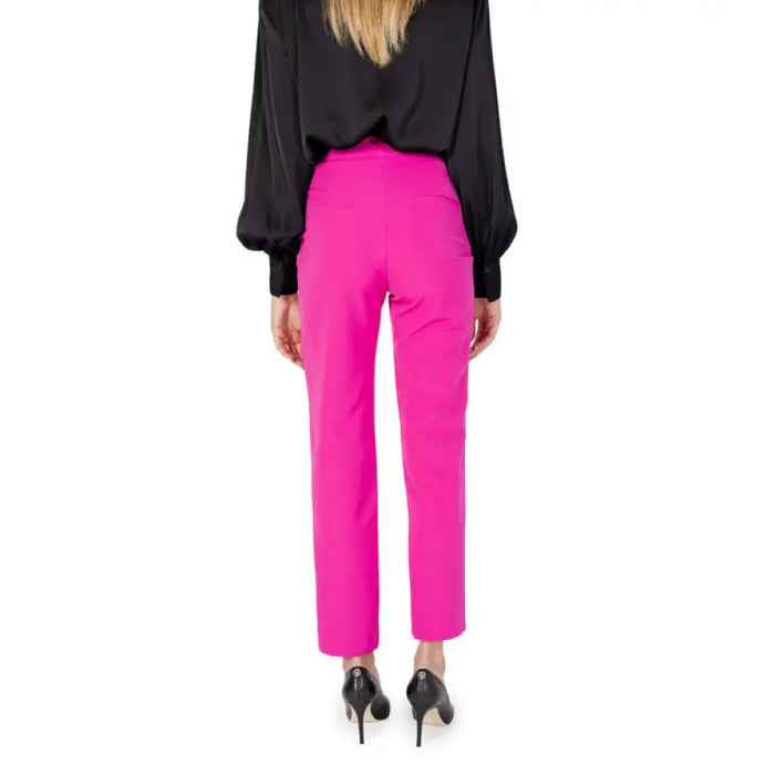 Bright pink tailored trousers from Silence Women Trousers collection