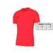 Bright red Nike Men T-Shirt featuring short sleeves and a crew neck design