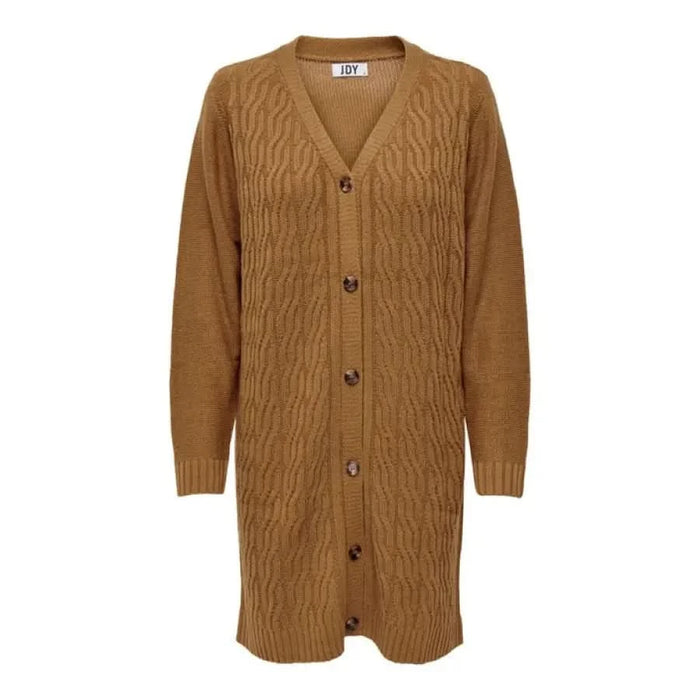 Jacqueline De Yong Women Cardigan - Brown Cable Knit Sweater, Urban Style Clothing