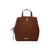 Brown leather Desigual backpack with top handle and distinctive branding