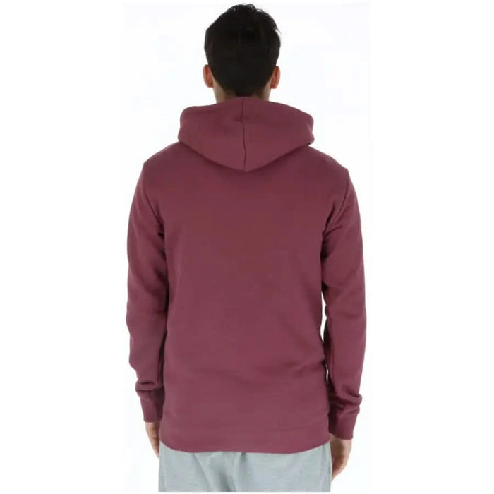 Burgundy hooded sweatshirt from the back view in Adidas Men Sweatshirts collection