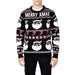 Christmas-themed sweater with Santa Claus faces and festive patterns by Only & Sons