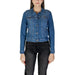 Classic blue denim jacket featuring button front closure and chest pockets Ichi Women Blazer