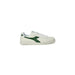 Classic low-top Diadora Men Sneakers featuring a white body and green side logo