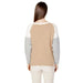 Hanny Deep Women Knitwear: Color-block sweater with beige body and white, gray sleeves