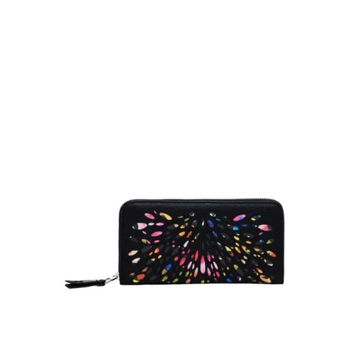 Colorful Desigual women wallet with zipper closure and tassel detail