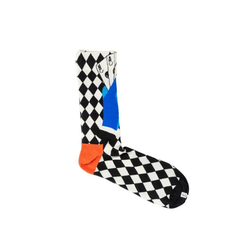 Colorful checkered sock with blue and orange accents from Happy Socks Women Underwear