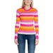 Colorful striped ribbed sweater in pink, orange, and white - Only Women Knitwear Collection