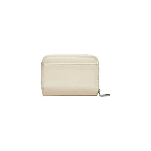 Cream-colored leather zip-around wallet from Calvin Klein Jeans for women