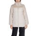 Cream-colored puffer jacket with high collar and front zipper by Only Women Jacket