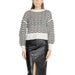 Cropped sweater with black and white zigzag pattern from Jacqueline De Yong Knitwear