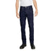 Dark blue denim jeans by Jeckerson featuring contrast stitching and 5-pocket styling