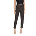 Dark brown high-waisted tapered dress pants from Ichi for women