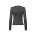 Dark gray ribbed sweater with long sleeves and crew neck from Jacqueline De Yong Women Knitwear