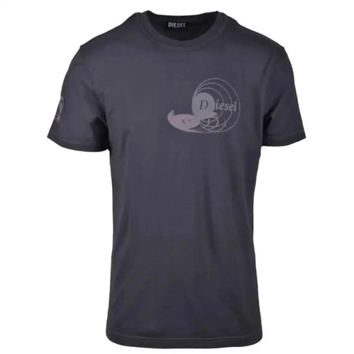 Dark gray Diesel Men T-Shirt with Diesel logo graphic on the chest