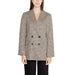 Double-breasted houndstooth check blazer with notched lapels for women by Only