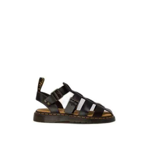 Dr. Martens black leather sandals showcasing urban city style fashion