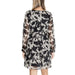 Floral print dress with sheer long sleeves in black and white by Jacqueline De Yong