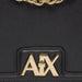 Gold AX logo on black leather, featured on Armani Exchange Women’s Bag