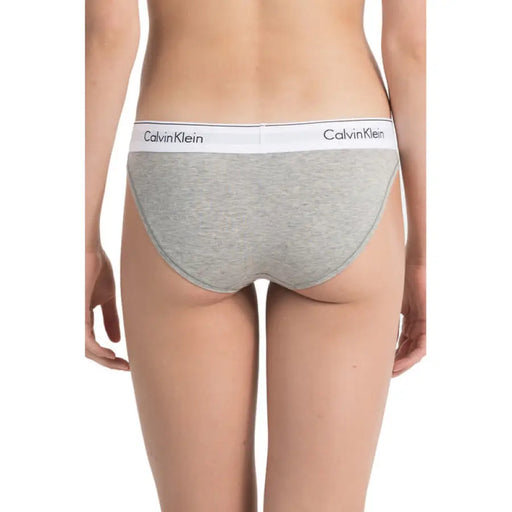 Gray Calvin Klein women’s briefs with white waistband - Calvin Klein Underwear Women