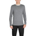 Gray crewneck sweater with white collar from Calvin Klein Men Knitwear collection