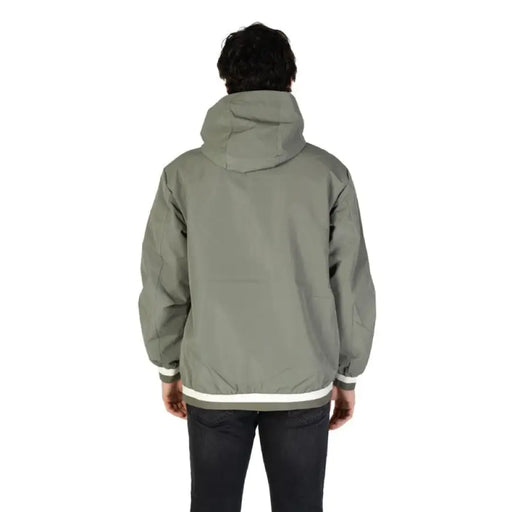 Back view of a gray hooded jacket from Replay Men’s Green Blazer with Turtleneck