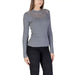 Gray ribbed long-sleeve sweater with crew neckline from Morgan De Toi Women T-Shirt