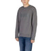 Gray round neck sweatshirt with BOSS logo, ideal for stylish Boss Men Sweatshirts