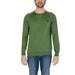 Green crewneck sweater with dark embroidered logo, U.S. Polo Assn. men’s knitwear