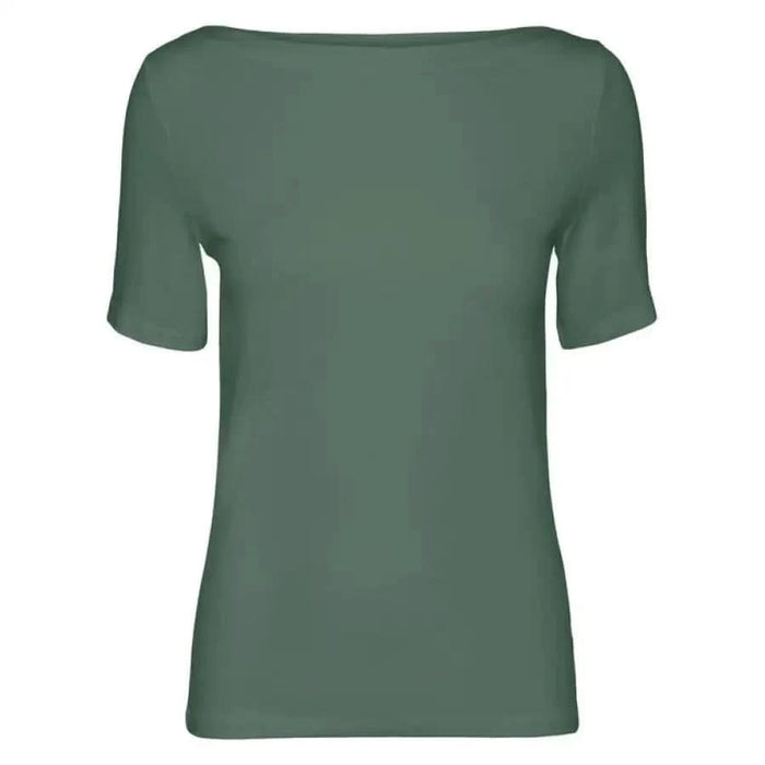 Green short-sleeved top with boat neckline from Vero Moda Women collection