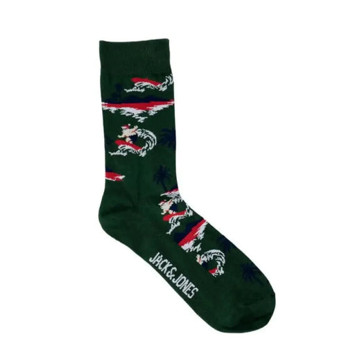 Jack & Jones men underwear featuring unique dragon design on green sock