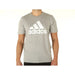 Grey Adidas Men T-Shirt featuring a prominent white logo for athletic wear